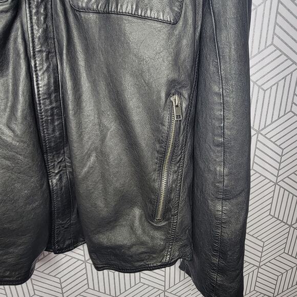 MAURITIUS LEATHER MEN'S GOEFF LAMB LEATHER ZIP-FRONT TRUCKER JACKET - Picture 6 of 16